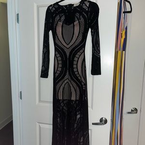 Lace maxi dress with slip